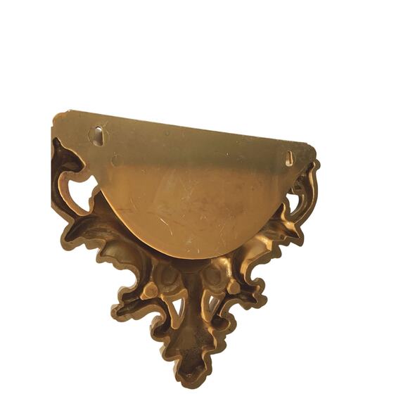 Vintage 70s Homco Gold Floral Wall Pocket Hollywood Regency Style - Picture 7 of 8